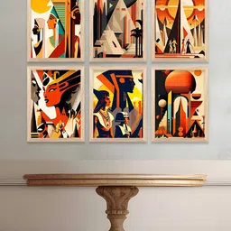 Kotart Brown & Red 6 and more Piece Wood Abstract Wall Paintings-image-63