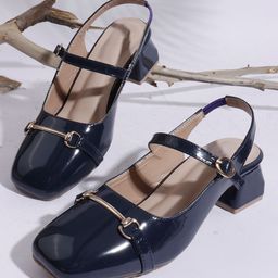 Try Me Women Solid Block Sandals with Buckles-13