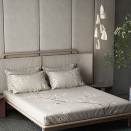 DDecor Beige 180 TC Bedsheet with 4 Pillow Covers-picture-11