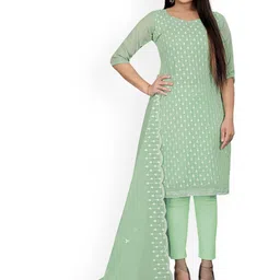 Maroosh Floral Embroidered Chanderi Cotton Unstitched Dress Material-image-35