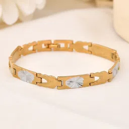 VOJ Men Brass Gold-Plated Link Bracelet-image-89