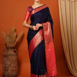 SILKWEAR Woven Design Zari Mysore Silk Saree-23