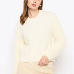 Madame Women Cable Knit Pullover-image-72