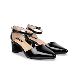 Sherrif Shoes Women Textured Block Pumps-86
