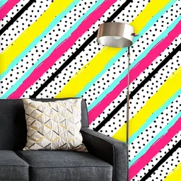 ArtzFolio Printed UV-Resistant Anti-Bacterial Abstract Stripes Dots Peel & Stick Wallpaper-image-7