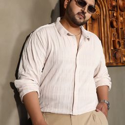 Instafab Plus Tactile Comfort Relaxed Fit Braided-Knot Textured Shirt-picture-35
