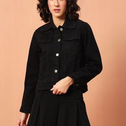 The Dry State Women Typography Denim Jacket-image-39