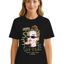 Raregems Printed Round Neck Pure Cotton T-shirt-image-94
