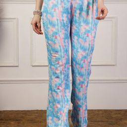 UZARUS Women Tie and Dye Printed Mid-Rise Bootcut Trouser-image-72