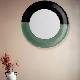 nestroots White & Black Round Shaped Porcelain Wall Decor Plate-image-71
