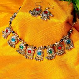 Oxidized Heaven Silver-Plated Jewellery Set-image-72
