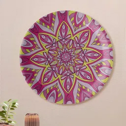 nestroots Purple & Green Printed Ceramic Wall Plates-image-97