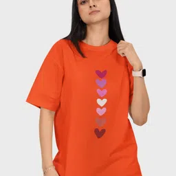 Reifica Women Bio Finish Graphic Printed Round Neck Cotton Oversized T-shirt-picture-19