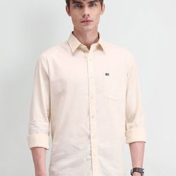 Arrow Sport Men Comfort Spread Collar Textured Cotton Slim Fit Casual Shirt-image-21