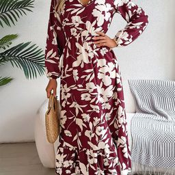StyleCast x Revolte Floral Printed Georgette Midi Dress-picture-0