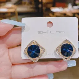 SZN Square Stone Studded Studs Earrings-image-80