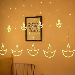SPARK WORLD Yellow LED Diya Shaped String Lights-16