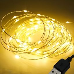 ENORMITY Gold Toned & White Waterproof String Lights image 1