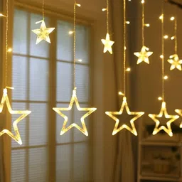 SPARK WORLD Yellow Star Shaped String Lights-58
