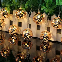 SPARK WORLD Yellow 4 Pieces Ball Shaped String Lights-34