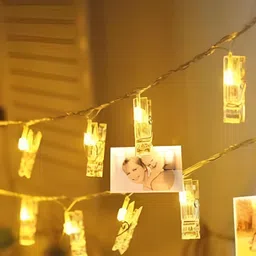 SPARK WORLD Yellow Photo Clip Shape String Lights-68