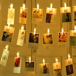 SPARK WORLD Yellow Photo Clip String Lights-16