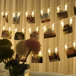 SPARK WORLD Yellow Photo Clip-Shaped String Lights-1