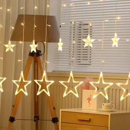 SPARK WORLD Yellow Star Shaped String Lights-19