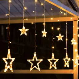 SPARK WORLD beige Star  String Lights-1