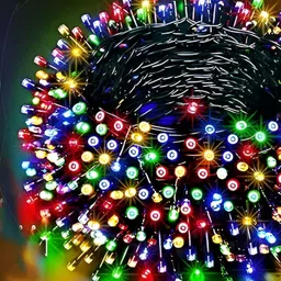ENORMITY Blue & Green Rice Shape String Lights-27