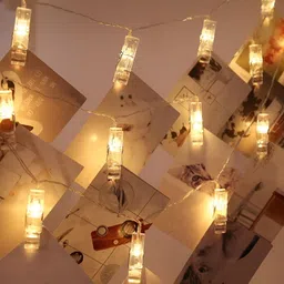 SPARK WORLD Transparent & Yellow Photo Clip Shaped String Lights-4