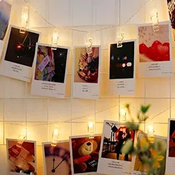 SPARK WORLD Yellow 16 Photo Clip  LED String Lights-15