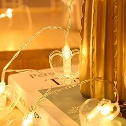 SPARK WORLD Yellow Heart-Shaped String Lights-10