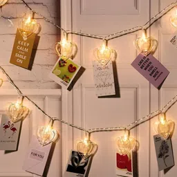 ENORMITY Yellow & White Heart Shape Bulb String Lights image 1