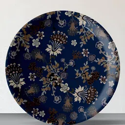 nestroots Navy Blue & White Floral Printed Ceramic Wall Plate-image-40