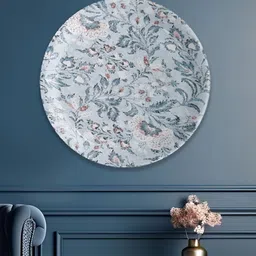 nestroots White & Grey Floral Printed Ceramic Wall Plate-image-39