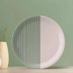 nestroots White & Green Printed Ceramic Wall Plate-image-75