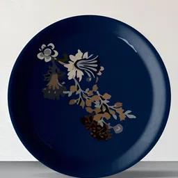 nestroots Blue & Brown Floral Printed Ceramic Wall Plate-image-60