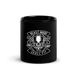 RISH Black & White Printed Ceramic Glossy Coffee Mug 325 ml-37