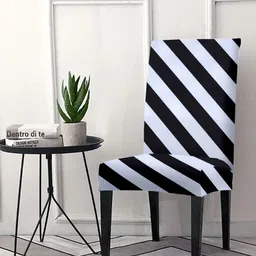 Cortina Black Printed Chair Covers-44