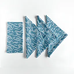 Vargottam 12-Pcs Blue & White Printed Cotton Table Napkins-15