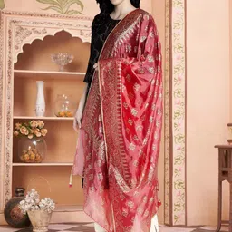 Moda Rapido Ethnic Motifs Printed Block Print Dupatta With Gotta Patti image 4