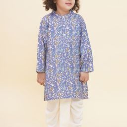 Sethukrishna Boys Floral Printed Regular Kurta with Dhoti Pants-57