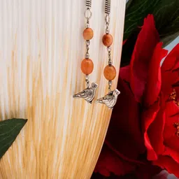 Shrim jewels Jasper Beads & Bird Charms Contemporary Drop Earrings-picture-0