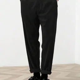 Kotty Men Solid Relaxed Straight Fit High-Rise Flat-Front Regular Trousers-image-63