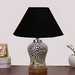 Aura Conical Black & White Printed Glass Frustum Shaped Table Lamp-15