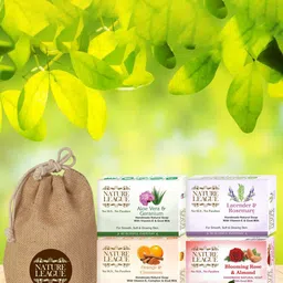 NATURE LEAGUE Set Of 4 Aloevera, Lavender, Orange & Rose Soap - 100 g Each-58