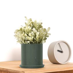 Kuber Industries Green & White 4 Pieces Artificial Flower With Pot-92