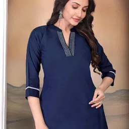 HETVI CREATION Women V- Neck Three Quarter Sleeves Kurti-image-55