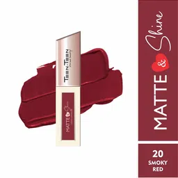 TEEN TEEN COSMETICS Matte & Shine Waterproof Liquid Lip Colour - 4 ml - Smokey Red - 20-image-88